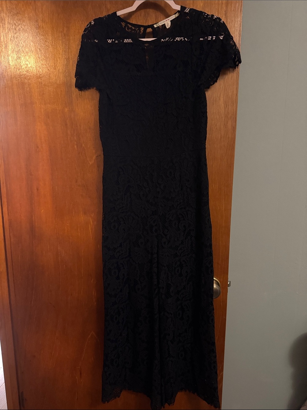 Chelsea & Violet Black Lace Maxi Dress